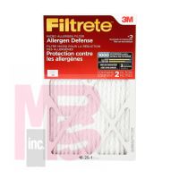 3M Filtrete Allergen Defense Filter AD01-2PK-6E-NA  MPR 1000 16 in x 25 in x 1 in (40.6 cm x 63.5 cm x 2.5 cm) 2/pk