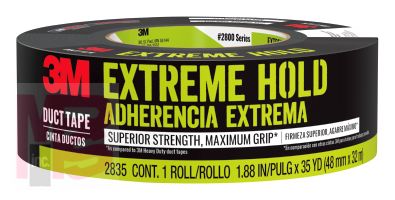 3M Extreme Hold Duct Tape  2835-B 1.88 in x 35 yd (48 mm x 32 m) 9 rolls/case