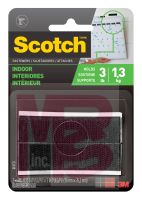 3M Scotch Indoor Fasteners RF4731  3/4 in x 3 in (19.0 mm x 76.2 mm) Black 2 Sets of Strips