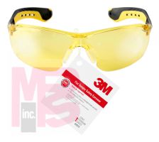 3M Flat Temple Safety Eyewear 47013-WV6  Amber Lenses