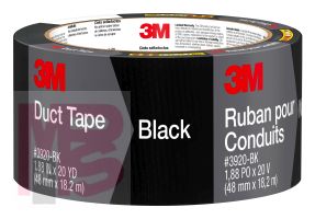 3M Duct Tape Black 3920-BK 1.88 in x 20 yd (48 mm x 182 m) 12 per case