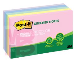 3M Post-it Greener Notes 655-RP-A  3 in x 5 in (76 mm x 127 mm) Helsinki Colors