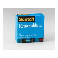 Scotch Removable Tape 811, 3/4 in x 1296 in, Boxed