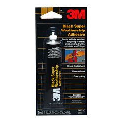 3M Black Super Weatherstrip Adhesive, 03602, 29.5 ml (1 US fl oz) Tube, 12 per case