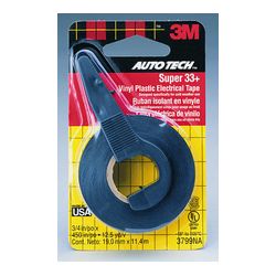 Scotch Super 33+ Vinyl Electrical Tape 03799, 3/4 in x 450 in with dispenser, Clipstrip