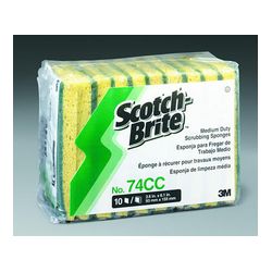Scotch-Brite Medium Duty Scrub Sponge 74CC, 6.1 in x 3.6 in x 0.7 in, 10/pack, 6 packs/case