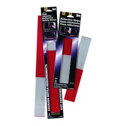 3M Scotchlite High Visibility Reflective Strips 03461, 2in x 18in, Alternating Red and White