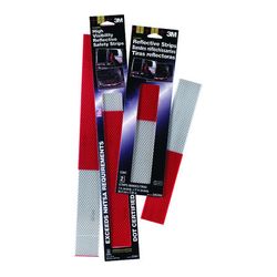 3M Scotchlite High Visibility Reflective Strips 03463NA, 2in x 12in, Alternating Red and White