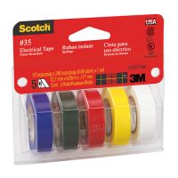 Scotch 35 Colored Vinyl Electrical Tape 10457, 5-pack, colored, 1/2 in x 240 in