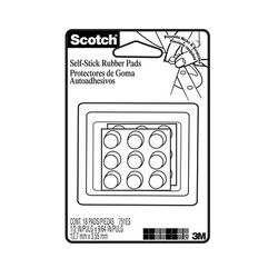 3M Self-Stick Rubber Pads, 751ES, Clear, 18/pk