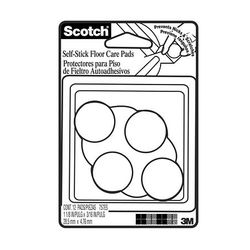 3M Self-Stick Felt Pads 757ES White, 1.125 in x .1875 in., 12 pads/pack