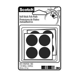 3M Self-Stick Felt Pads 758ES, Brown, 1.0625 in x .125 in 12 pk