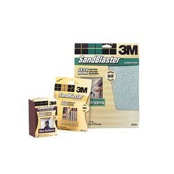 3M SandBlaster Bare Surfaces Sanding Sponges, 20908-80, Med 80, Sleeved, 2.5 in x 3.75 in x 1 in, 12/cs