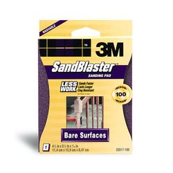 3M SandBlaster Bare Surfaces Sanding Sponges, 20917-100, Med 100, Sleeved, 12 Per Case