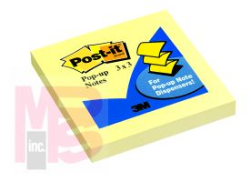 3M Post-it(R) Pop-up Dispenser Notes R330-YW, 3 in x 3 in, (7.62 cm x 7.62 cm) Canary Yellow
