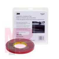 3M Automotive Attachment Tape 06376 Gray 1/4 in x 20 yd 30 mil 12 per case