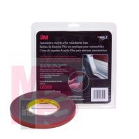 3M Automotive Acrylic Plus Attachment Tape, 06395, Black, 7/8 in x 10 yd, 60 mil, 12 per case
