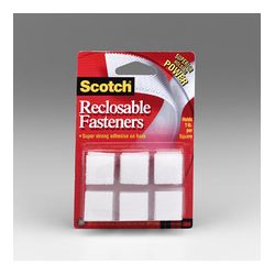 Scotch Reclosable Fasteners RF7120X, 24 eacg 7/8 Inch White Squares