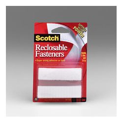 Scotch Reclosable Fasteners RF7130X, 6 each 3/4 in x 3 in White Strips
