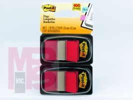 3M Post-it(R) Flags 680-RD2, 1 in x 1.719 in (2.54 cm x 4.31 cm) Red, 2-pk