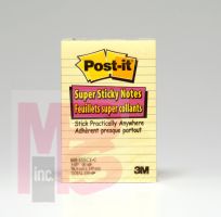 3M Post-it(R) Super Sticky Notes 660-5SSCY, 4 in x 6 in (10.16 cm x 15.24 cm) Canary Yellow, lined, 5 pack, 90 sheet pads