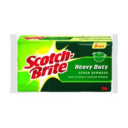 Scotch-Brite Heavy Duty Scrub Sponge 429, 4.5 in x 2.7 in x .6 in, 6/9