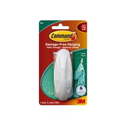 Command Designer Hook with Water-Resistant Strips 17083B Large White