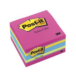 Post-it Notes Cube 2027-RCR, 3 in x 3 in Assorted Ultra 32 pk/cs