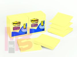 3M Post-it(R) Super Sticky Pop-up Notes R330-12SSCY, 3 in x 3 in Canary Yellow 90 sht/pad 12 pad/pk