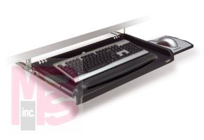 3M Under desk Keyboard Drawer KD45 with Leatherette Gel Wrist rests with Anti-microbial Product Protection, 16.5 in x 25 in x 3.2 in