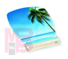 3M MW308BH Gel Mousepad Wristrest Compact Size Clear Gel Beach Design 6.8 in x 8.6 in x 0.75 in - Micro Parts & Supplies, Inc.