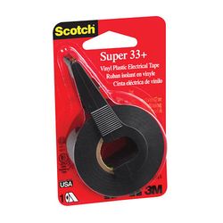 Scotch Super 33+ Vinyl Electrical Tape with Dispenser 3799NA, 0.75 in x 450 in x 0.007 in (19 mm x 11.4 m x 0.177 mm)