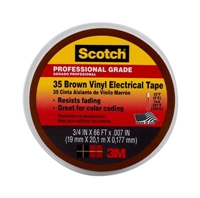 Scotch #35 Brown Vinyl Electrical Tape 10885-BA-5, 3/4 in x 66 ft x 0.007 in (19 mm x 20,1 m x 0.177 mm) 5 / shipper