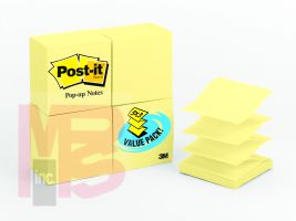 3M Post-it(R) Pop-up Notes R330-24VAD, 3 in x 3 in Canary Yellow 8 pk/cs