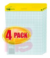 3M Post-it(R) Easel Pad 560 VAD 4PK, 25 in x 30 in (63.5 cm x 76.2 cm) Blue Grid