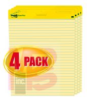 3M Post-it(R) Easel Pad 561 VAD 4PK, 25 in x 30 in (63.5 cm x 76.2 cm) Canary Yellow Ruled