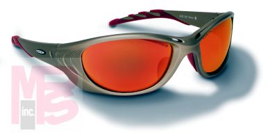 3M 11650-00000-10 Fuel(TM) 2 Protective Eyewear, Red Mirror Lens, Metallic Sand Frame - Micro Parts & Supplies, Inc.