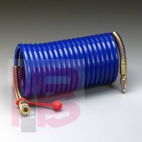 3M Supplied Air Hose W-2929SR-100, 100 ft, 3/8 in ID, Schrader Fittings, High Pressure, Coiled, 1/Case