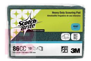 3M Scotch-Brite(TM)HeavyDutyScouringPad86CC,6inx9in,10/pk,6pks/cs