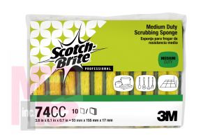 3M Scotch-Brite(TM)MedDutyScrubSponge74CC,6.1inx3.6inx0.7in,10/pk