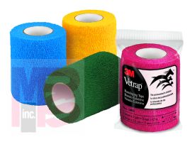 3M Vetrap Bandaging Tape Pack  1405PACK  3" x 5 yd - 3 rolls each: red  blue  gold  hunter green