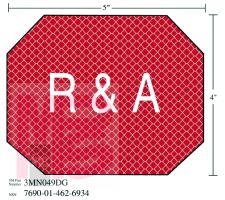 3M Diamond Grade Damage Control Sign 3MN049DG "R&A"  5 in x 4 in 10 per package