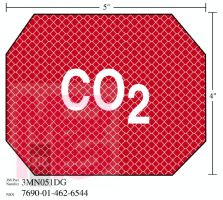 3M Diamond Grade Damage Control Sign 3MN051DG "CO2"  5 in x 4 in 10 per package