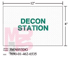 3M Diamond Grade Damage Control Sign 3MN053DG "DECON STA"  12 in x 8 in 10 per package