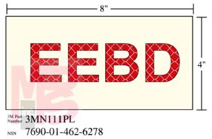 3M Photoluminescent Film 6900  Shipboard Sign 3MN111PL 8 in x 4 in EEBD 10/pkg