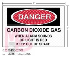 3M Diamond Grade Fire Fighting Sign 3MN302DG "DANGER SPACE"  9 in x 6 in 10 per package