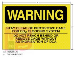 3M Diamond Grade Fire Fighting Sign 3MN305DG "WARNING DCA"  9 in x 6 in 10 per package