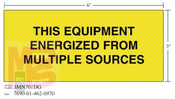 3M Diamond Grade Electrical Sign 3MN701DG "THIS SOURCE"  7 in x 3 in 10 per package