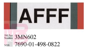 3M Diamond Grade Damage Control Pipe Sign 3MN602DG "AFFF"  6 in x 2 in 50 per package