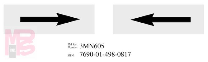 3M Diamond Grade Damage Control Pipe Sign 3MN605DG "Arrow"  6 in x 2 in 50 per package